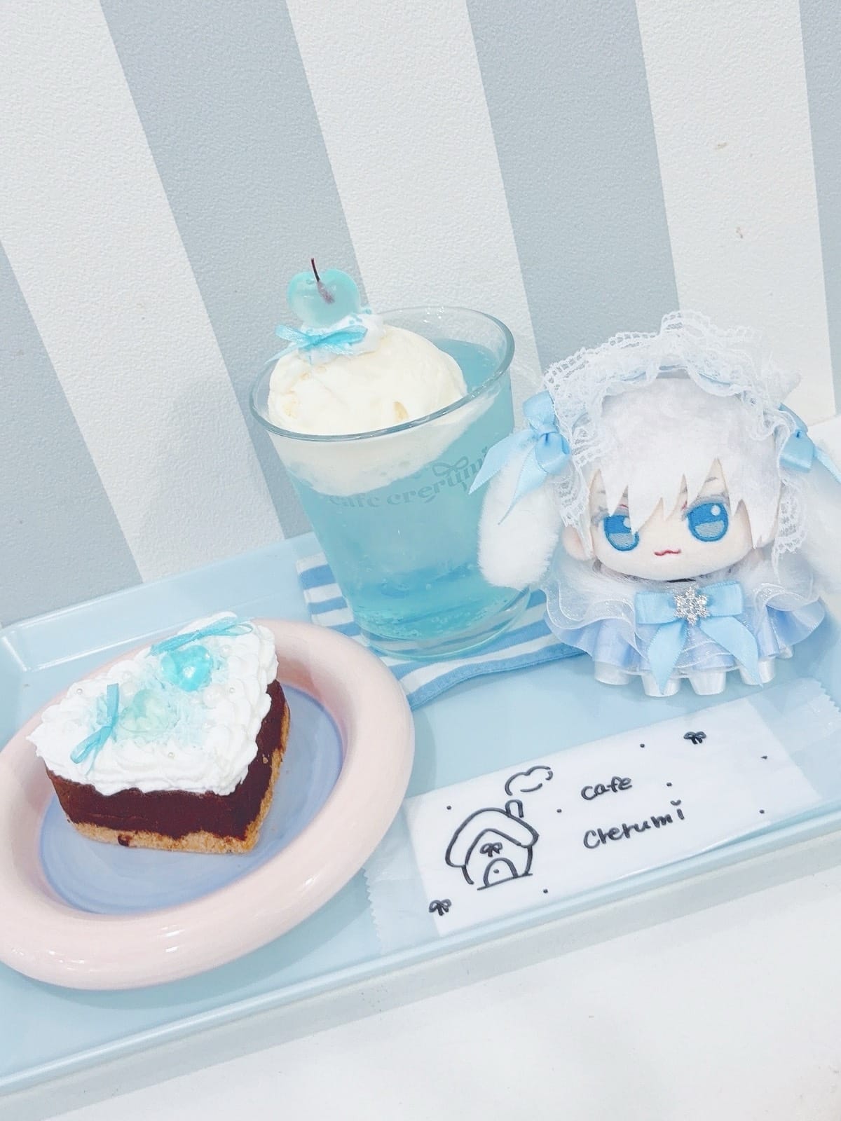 水色のかわいすぎるカフェ~🩵✨｜cafe crerumi（鶴橋・上本町・桃谷